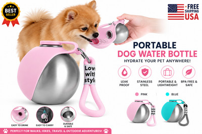 2-in-1 Portable Dog Water Bottle for Small Dogs - Leak-Proof & Compact Dog USA