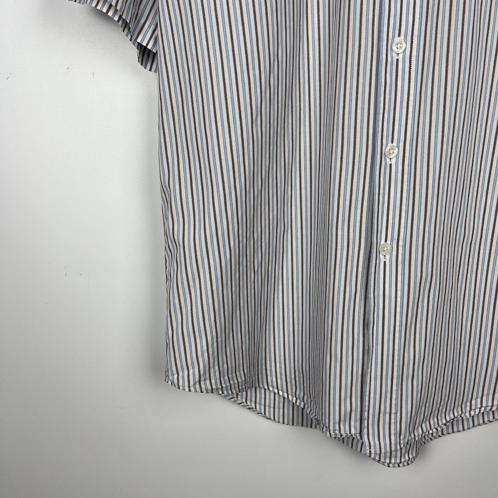 Camicia da uomo Yves Saint Laurent YSL a righe manica corta con bottoni tagli...