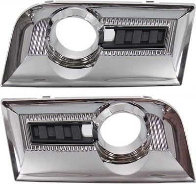 Evan Fischer Front Driver and Passenger Side Fog Light Trim Set Chrome 