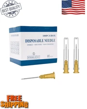 25 Gauge 1 Inch Needle,100 PCS Luer Lock Industrial Dispensing 25Ga-1 inch 