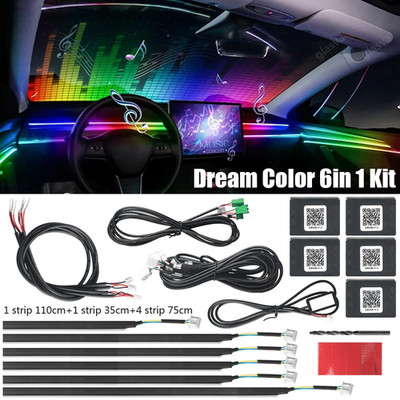 6in1 Auto RGB LED Symphony Innenraumbeleuchtung Ambientebeleuchtung App Control