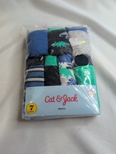 Cat  Jack Boys Tagless Cotton Brief Underwear 7-Pack XL 14 Dinosaurs
