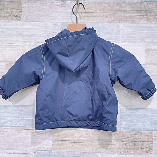 Chaqueta de lluvia con capucha azul cremallera completa forrada de malla para bebé GAP niño pequeño 12M 18M - Imagen 3 de 4