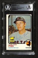 Carlton Fisk Red Sox 1973 Topps #193 Vintage Signed Card BECKETT 