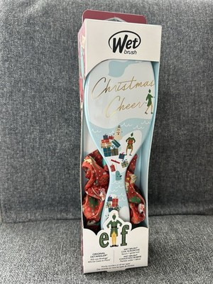 New! Wet Detangler Hair Brush ''Christmas Cheer'' Elf Scrunchie Gift Stocking