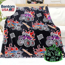 Boys Truck Toys Glow in the Dark Blanket Excavator Construction Blankets Cartoon