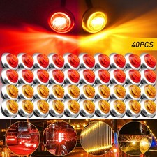 Marker Lights 34 3-led Truck Trailer Round Clearance Side Light Amber Red 12v