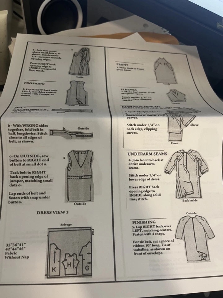 Vintage 1960s Barbie/11.5" Doll Clothes Pattern Reproduction Simplicity 5673 - Image 4 of 4