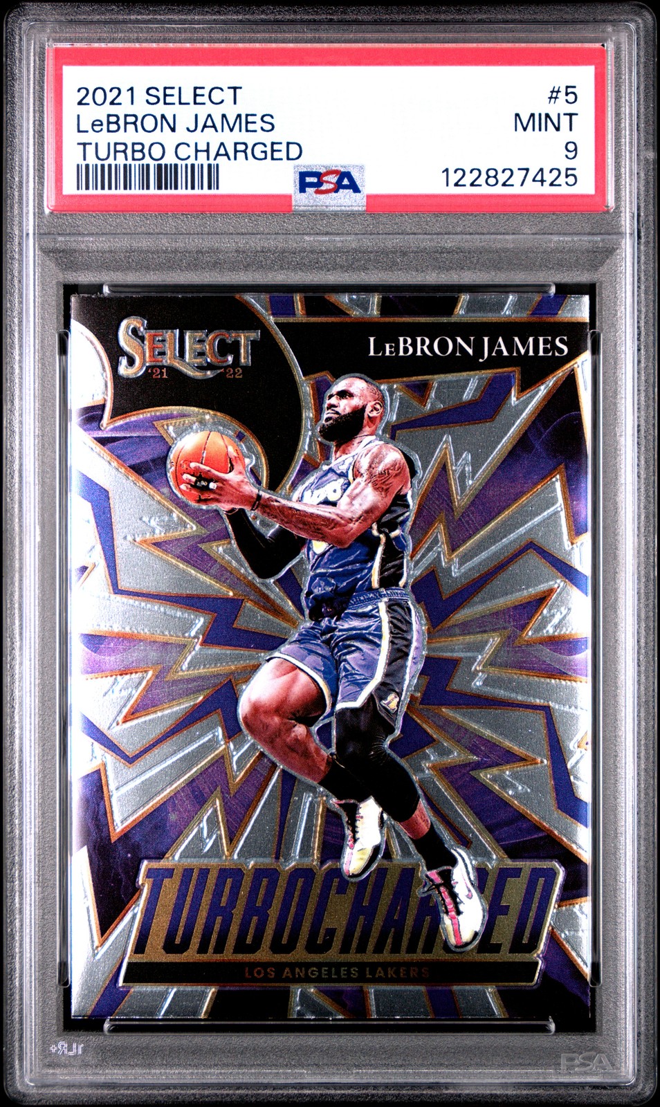 Lebron James 2021 Select Turbo Charged #5 Los Angeles Lakers PSA 9 009497