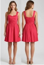 EXPRESS Women's Sweetheart Neckline Ruched Bodice Hot Pink Mini Dress Sz 12 NWT