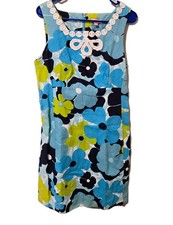 Lilly Pulitzer Adelson Floral Shift Midi Dress With Liner Size 10