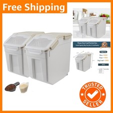 Large Grey Airtight Rice Storage Bin - 20KG, BPA-Free with Locking Lid & Wheels