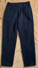 Vintage 80s Lee Tapered Jeans Women's Size 14 Med High Waisted Mom Black Denim