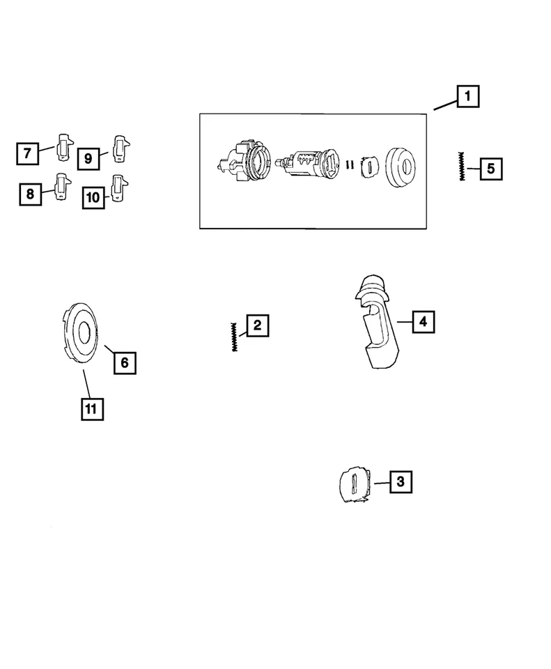 Cilindro de cerradura de puerta Mopar genuino - 05257148 5257148 Foto 4 de 4
