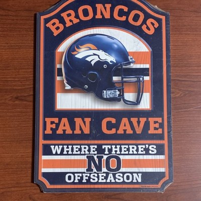 WinCraft NFL Denver Broncos Fan Cave Wood Sign Wall Mounted 2013