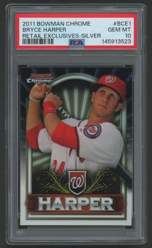 2011 Bowman Chrome RE Silver #BCE1 Bryce Harper Rookie Card Graded PSA 10
