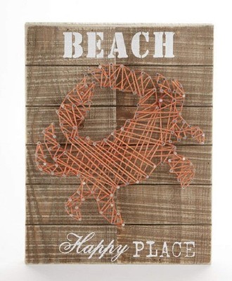 Delton Products 9.9 Inches x 12.6 Inches Wood Crab String Art Home Decor