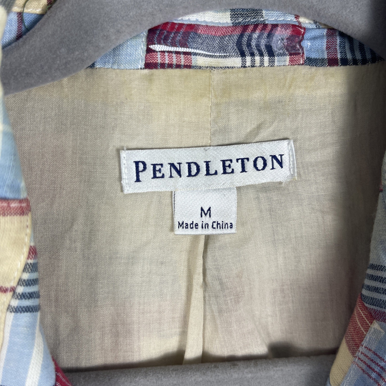 Pendleton Madras Patchwork Plaid Blazer Womens M … - image 9