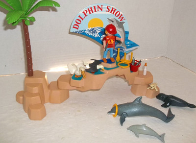 Vintage Playmobil Sea Life Show Zoo Aquarium Dolphins #5835
