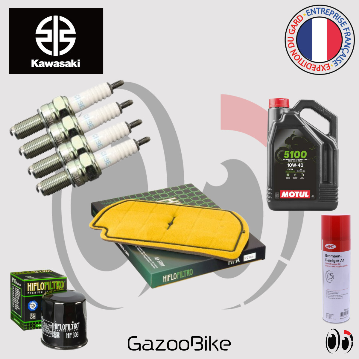 Kit maintenance premium KAWASAKI ZXR 750 lubrifiant MOTUL 5100 technologie Ester 1993 1994 1995