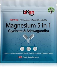 Magnesium Glycinate 5 in 1 Supplement -1800mg as Bisglycinate Citrate & Malate 1.29 per thousand milligrams