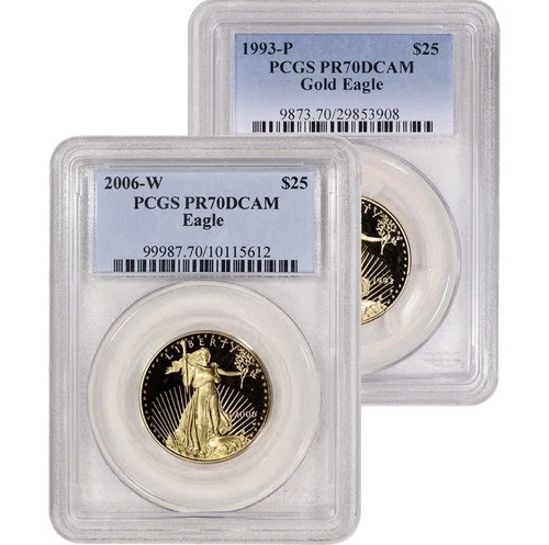 1/2 Oz Gold $25 American Eagle PR70 DCAM Certified Coin *Random Date & Label*