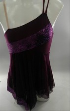 Dance Costume Small Adult Purple Art Stone 0355 Lyrical Contemporary Glitter