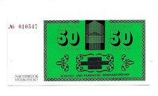 50 Mark Wertschein Parkhotel Reinhardsbrunn DDR (1) UNC