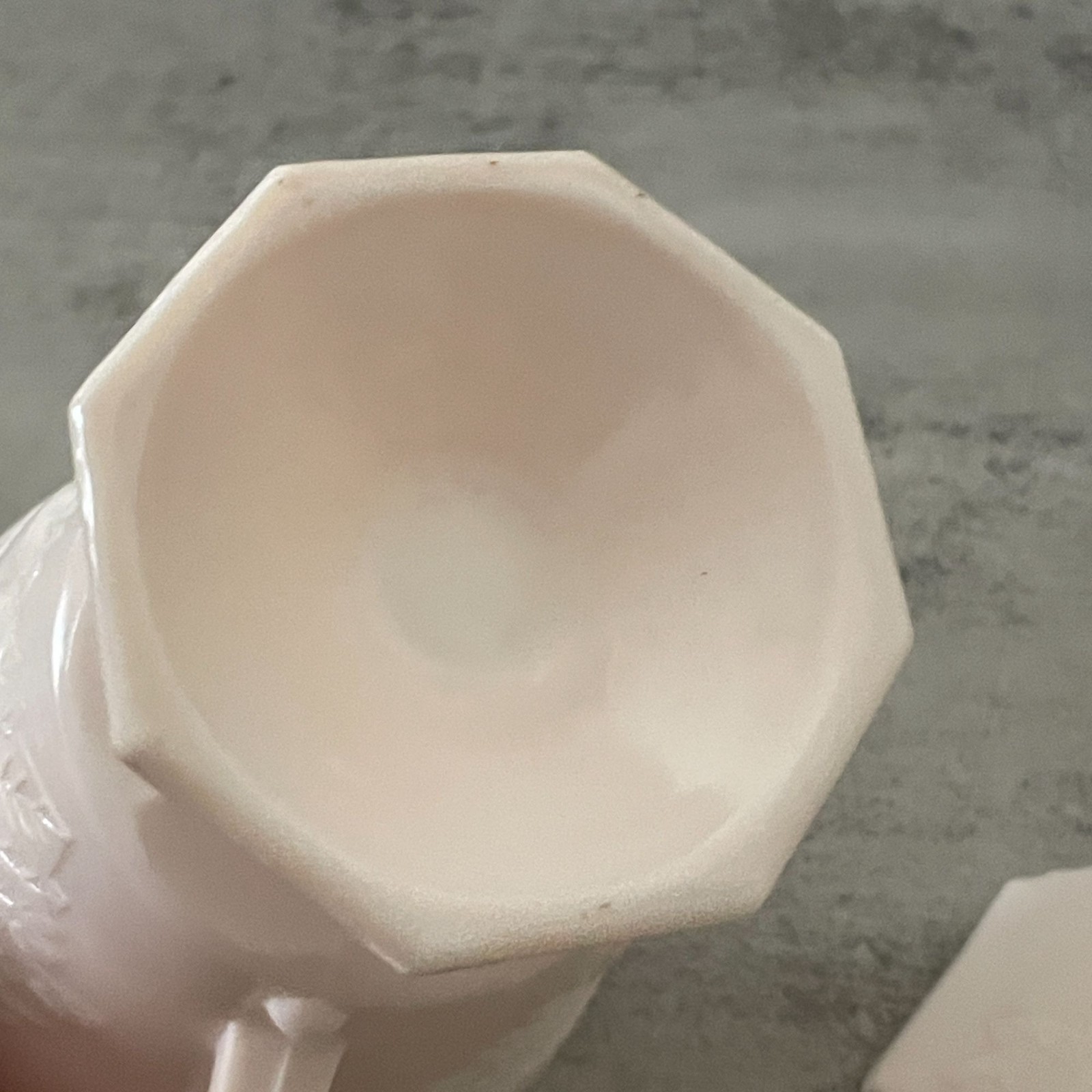 Vintage Jeannette Baltimore Pear Shell Pink Milk Glass Creamer Covered Sugar Set