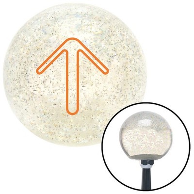 Orange Pointing Arrow Up Clear Metal Flake Shift Knob w/ M16x1.5 Insert Shifter