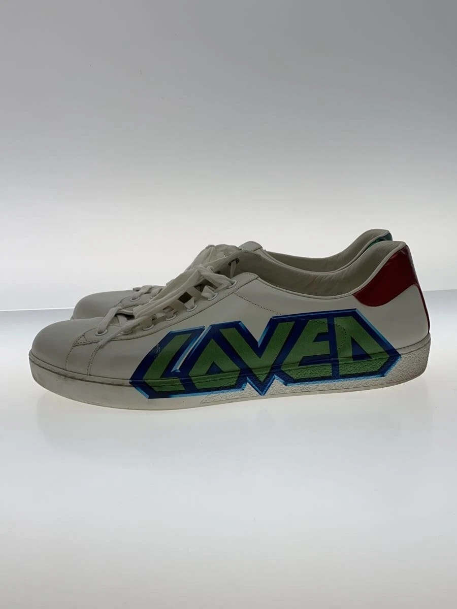 Baskets basses Gucci UK12 cuir blanc chaussures sport style rétro occasion