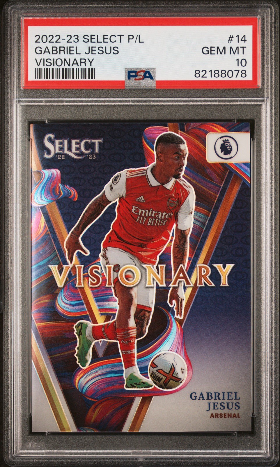 2022-23 Select Premier League Gabriel Jesus Visionary Case Hit #14 PSA 10 SSP