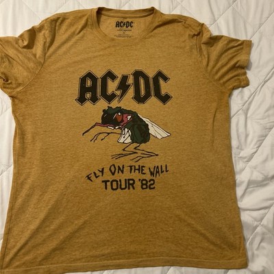 2022 Men's LUCKY Brand ACDC Fly On the Wall Tour '82 Short Sleeve Burnout Shirt