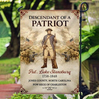 Descendant of a Patriot Garden Flag Vintage American Revolution Decor