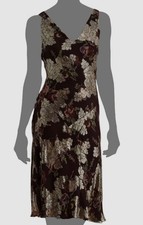 Lauren Ralph Lauren Women's Red Metallic Jacquard Fit & Flared Dress Size 14
