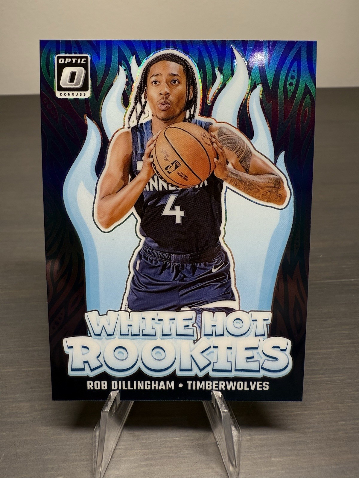2024-25 Panini Optic #8 Rob Dillingham White Hot Rookies Silver Holo Prizm (RC)