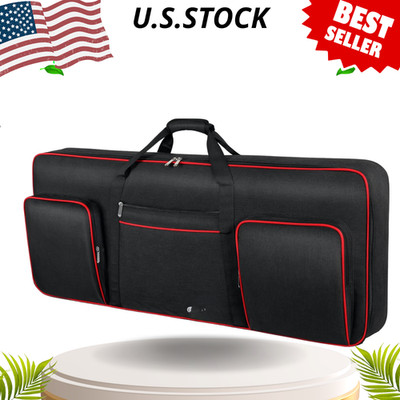 NEW 61 Key Keyboard Case Soft Piano Bag Handle Shoulder Straps 3 Pockets