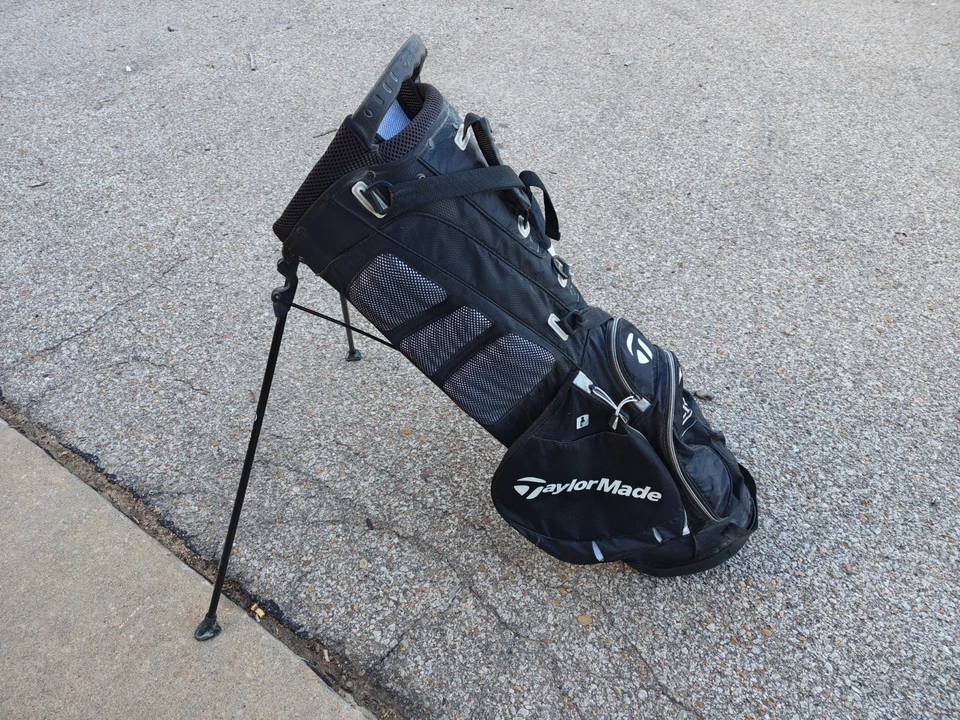 Сумка-стойка Taylormde Pure-Lite 5 с разделителем двойной ремень черная/белая - Изображение 3 из 4