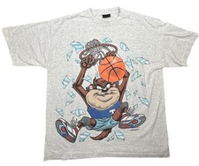 vintage Taz looney tunes changes shirt All Over Print XL basketball 90s READ