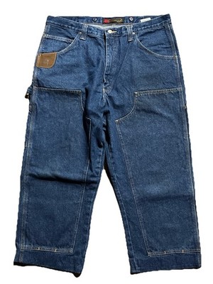  Riggs Double knee Denim Men's Carpenter Size 38x30 vintage workwear 