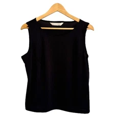Melrose Studio minimalist black sleeveless blouse vintage 90s Y2K