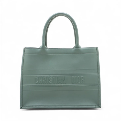 Christian Dior Book Tote Small Leather Tote bag Green