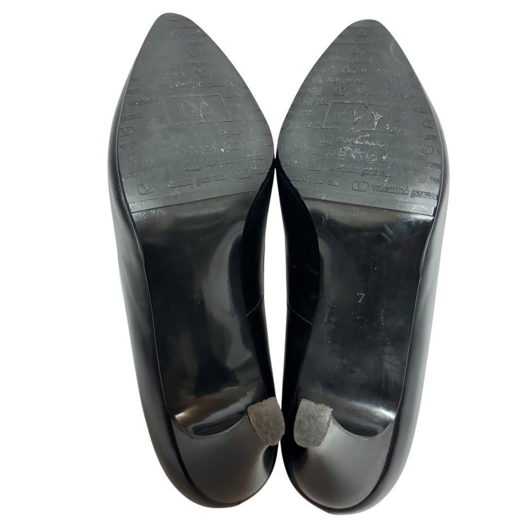 VALENTINO GARAVANI Pumps Size 7 25cm Black Leather Elegant Design thumbnail 6