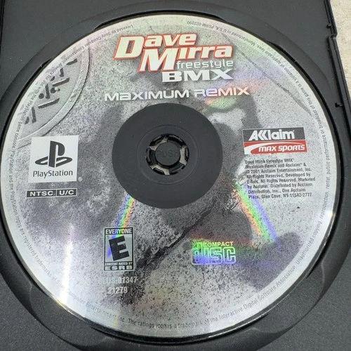 Dave Mirra Freestyle BMX Maximum Remix - Sony PlayStation 1 PS1 Disc Only Tested