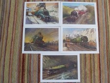 Set of 5 A4 Prints -Terence Cuneo -Famous Trains GB Stamp Issue 1985