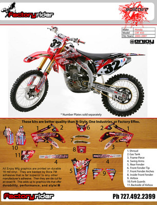2005-2008 HONDA CRF 450 Team SOLITAIRE  Motocross Graphics Dirt Bike Graphics