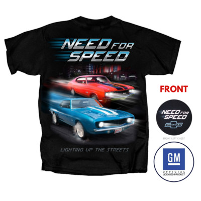 Chevrolet Camaro Need for Speed Chevelle Muscle Cars T-Shirt Official Licensed