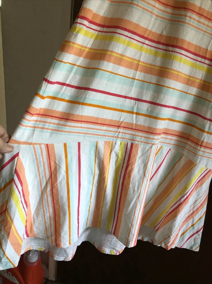 Vestido Ella Moss Mediano Maxi Rayas Jersey Manga Corta Playa Costera Foto 4 de 4