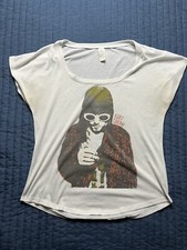Vintage Kurt Cobain Sleeveless T Shirt Women’s Size Medium White Made In The USA