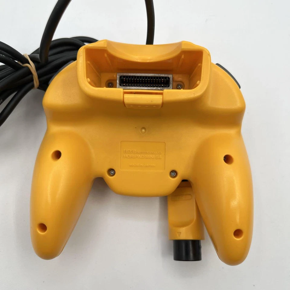 Nintendo 64 N64 Hori Pad Mini Controller Amarillo Trabajo Probado - Imagen 4 de 4
